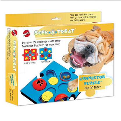 SPOT by Ethical Products Interactive Seek-A-Treat Flip 'N' Slide Dog Toy Puzzle | Dog Reward Toy Connector Puzzle Improves Your Dog's IQ | Specially Designed for Training Treats (Pack of 2) - size: 1 (Pack of 2)