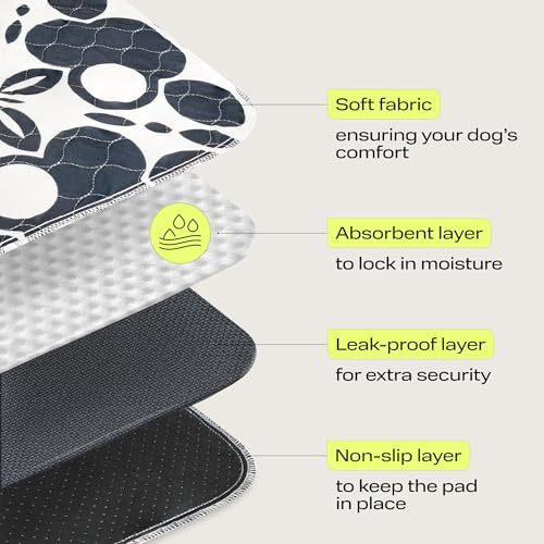 PetSpy Washable Pee Pads for Dogs 2-pack (18x41) - Waterproof Reusable Puppy Pads No-slip Surface - Stylish Dog Potty Training Pads Protect Against Leakage Small Medium Large Dogs, Oriental