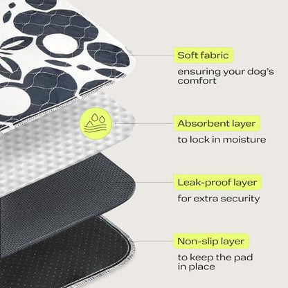 PetSpy Washable Pee Pads for Dogs 2-pack (18x41) - Waterproof Reusable Puppy Pads No-slip Surface - Stylish Dog Potty Training Pads Protect Against Leakage Small Medium Large Dogs, Oriental