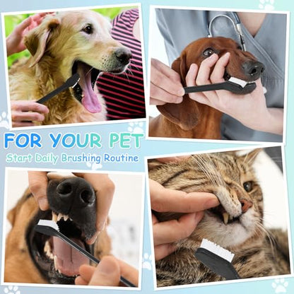 Honeydak Dog Toothbrush Bulk Dual Headed Dental Brushes Dogs Tooth Brushing Kit Long Handle Pet Tooth Brush for Puppy Large Small Cats and Most Pets Teeth Cleaning Dental Supplies(70 Pcs,Black) - color: Black