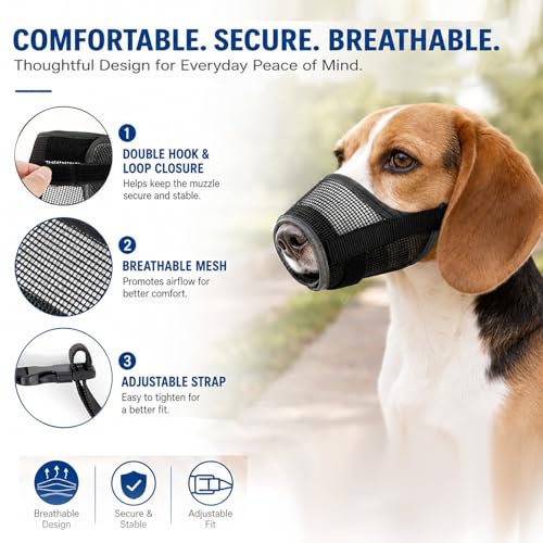 Soft Dog Muzzle for Small Medium Large Dogs, Dog Muzzle Comfortable Breathable Basket Muzzle for Dogs, Adjustable Muzzles for Dogs Anti-Biting Barking Chewing, Preventing Accidental Ingestion (S) - size: S