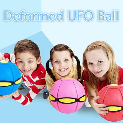 UFO Magic Ball,Portable Glowing Flying Toys Creative Fly Saucer Stomp Magic Balls,Decompression Flying Flat Throw Disc Balls Toy for Childrens Outdoor Sports Kids Gift (Football White)