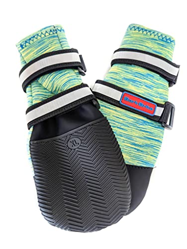 All Weather Neoprene Paw Protector Dog Boots with Reflective Straps in 5 Sizes! (Turquoise XL) - size: XL