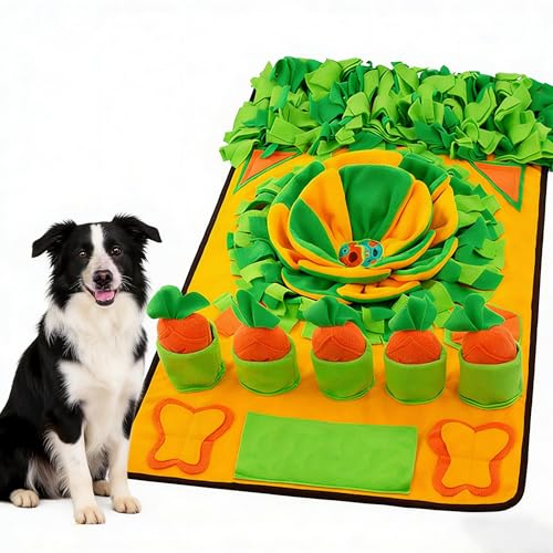Large Snuffle Mat for Dogs，31''x19'',Interactive Puzzle Dog Sniff Mat,Slow Feeder Dog Puzzle Toys for Training & Mental Stimulation,Easy to Clean,Durable Digging Toys for Small Medium & Large Dogs - color: yellow