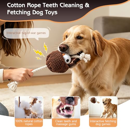 Yipetor Squeaky Dog Toy, [Mosquito Miss] Soft Plush Puppy Toys for Anxiety Relief, Durable Cotton Rope Teeth Clean Interactive Dog Toy to Keep Medium Small Dog Busy - Boredom Dogs Best Birthday Gift - color: Mosquito