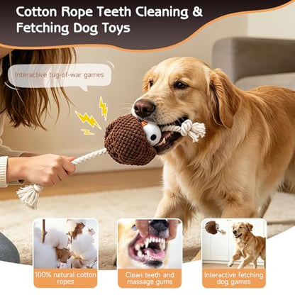 Yipetor Squeaky Dog Toy, [Mosquito Miss] Soft Plush Puppy Toys for Anxiety Relief, Durable Cotton Rope Teeth Clean Interactive Dog Toy to Keep Medium Small Dog Busy - Boredom Dogs Best Birthday Gift - color: Mosquito
