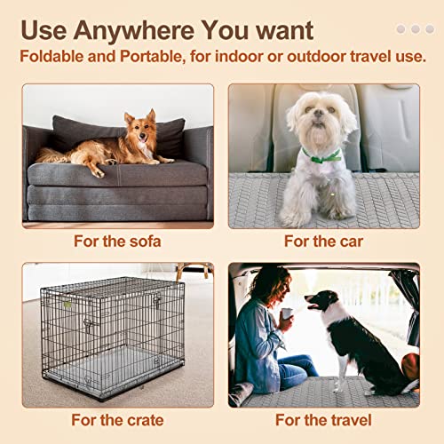 BEAUTYZOO Dog Bed Crate Pad 36 x 24 inch, Washable Dog Crate Mat for Large Sized Dogs, Anti-Slip Pet Crate Bed Kennel Pad, Durable Cozy Puppy Sleeping Mat Rectangle Mattress, Grey - color: Wheat, size: 36.0"L x 24.0"W x 1.1"Th
