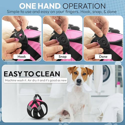 Gooby Soft Mesh X Step in Dog Harness - Pink, Large - color: Pink, size: Large
