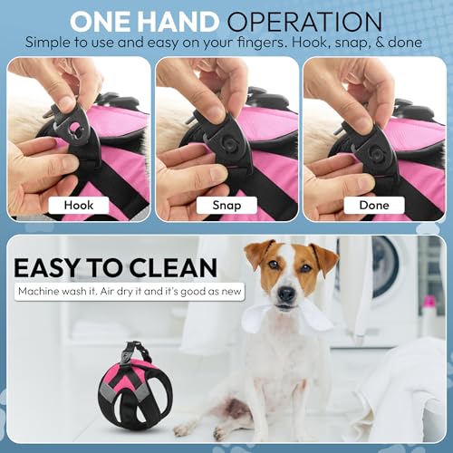 Gooby Soft Mesh X Step in Dog Harness - Pink, Medium - color: Pink, size: Medium