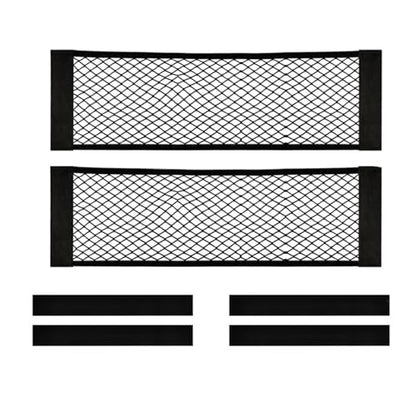 2PCS Car Cargo Net with Adhesive Tape,Storage Mesh Pocket(9.8×31.4in) - size: 9.8×31.4in