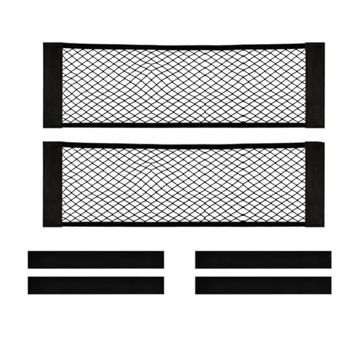 2PCS Car Cargo Net with Adhesive Tape,Storage Mesh Pocket(9.8×31.4in) - size: 9.8×31.4in