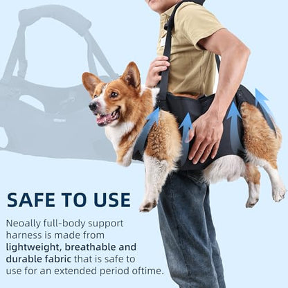 Dog Lift Harness,Full Body Dog Sling Carrier with Handle,Total Body Support for Dogs,Pet Dog Leg Support Sling Adjustable Retractable Breathable Lift Harness (XL) - size: XL