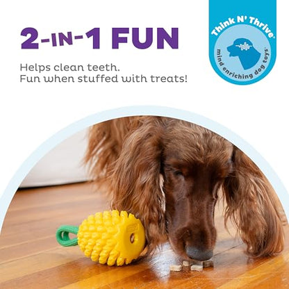 Outward Hound Dental Pineapple Dog Toy & Treat Stuffer, 6.8″ x 3.3″ Pineapple-Scent Interactive Chew for Dogs, Promote Healthy Teeth, Gums & Mental Enrichment, Reduce Boredom & Support Dental Health - color: Pineapple