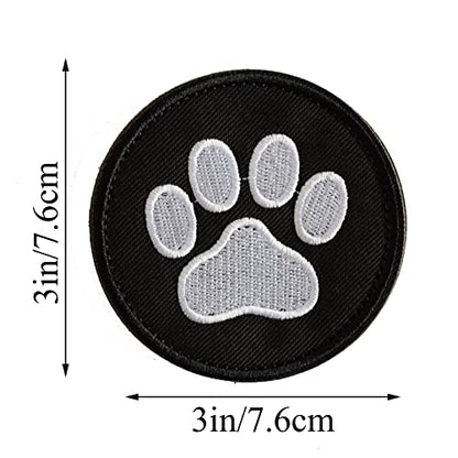2 Pieces Dog Paw Tactical Patches Military Uniform Emblem Patches, Embroidered Applique Hook & Loop Patch for Caps, Backpacks, Clothes, Vest, Military Uniforms, Tactical Gears Etc - color: Dog Paw