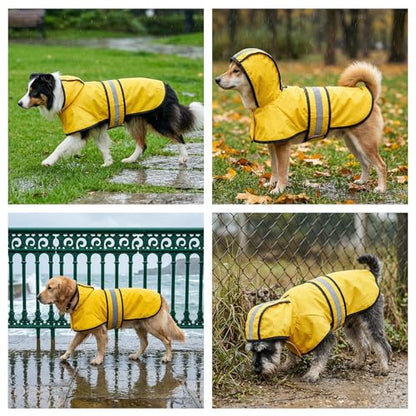 choyaxo Dog Raincoat Dog Rain Jacket with Hooded for Small Medium Dogs - size: Large