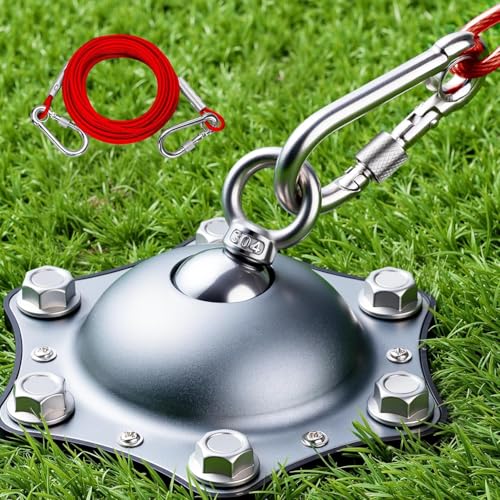 Dog Tie Out Cable and Stake, 360° Swivel Dog Stakes for Outside with 30FT Steel Wire Dog Leads for Yard Heavy Duty, No Tangle Dog Runner for Yard Outside Camping for Dogs Up to 200LBS - color: Red, size: 30FT