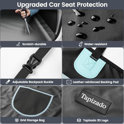 SUV Cargo Liner for Dogs with PU Leather, Waterproof Pet Trunk Cover with Taller Side Panels, Dog Seat Mat for SUVs Vans with Bumper Flap Protector, Non-Slip, Large Size Universal Fit, Black