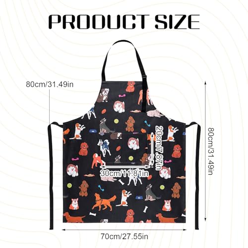 Dog Grooming Waterproof Apron with 2 Pockets, Cute Animals Puppy Dog Pets Apron - style: Cute Animals