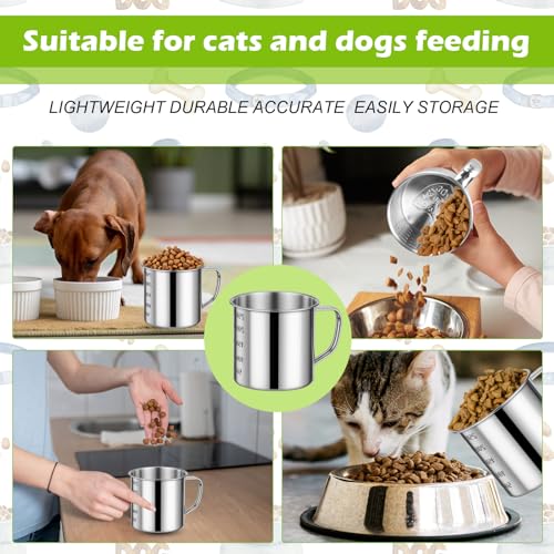 2 Pcs Dog Food Scoop 1 Cup,304 Stainless Steel Measuring Cups with Handle Pet Food Scoop Cup Measuring Scoop for Dogs, Cats, Birds & Rabbits – Ideal for Dry Food & Treats (1 CUP) - size: 1 CUP
