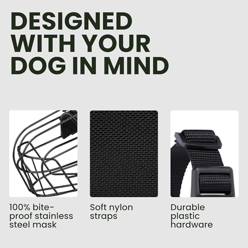 BRONZEDOG Pitbull Dog Muzzle Breathable Metal Basket for Large Dogs Amstaff Staffordshire Terrier Biting Chewing Barking (Nylon, Pink) - color: Nylon, Pink