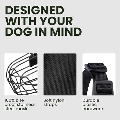 BRONZEDOG Pitbull Dog Muzzle Breathable Metal Basket for Large Dogs Amstaff Staffordshire Terrier Biting Chewing Barking (Nylon, Pink) - color: Nylon, Pink