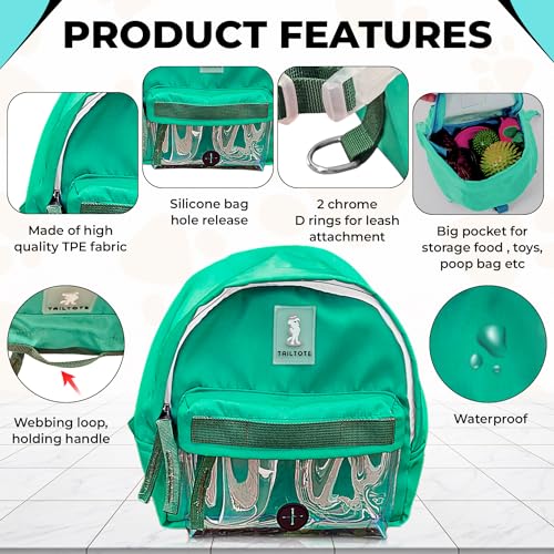 Dog Hiking Backpack Harness Lightweight, Adjustable, and Water-Resistant Pet Poopbag Holder for Outdoor Adventures,Puppy School or Everyday Walks (Medium) - size: Medium