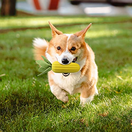 Dog Toys for Aggressive Chewers, Indestructible Tough Squeaky Corn Chew Toy for Large Medium Small Breed, Interactive Dog Toys to Keep Them Busy