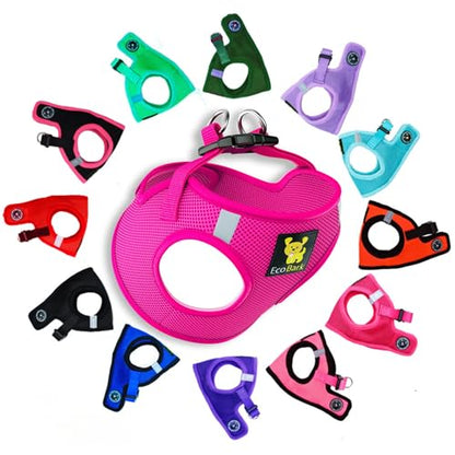 EcoBark Pink XXXS Dog Harness, Soft Mesh No Pull Mini Body Halter for Toy Breeds up to 10in, Escape Proof, Recycled Straps, Adjustable, Teacup Dog Harness Vest Under 5lbs - color: Pink, size: XXXS- 2 to 3 lbs- Chest up to 10 in (Pack of 1)