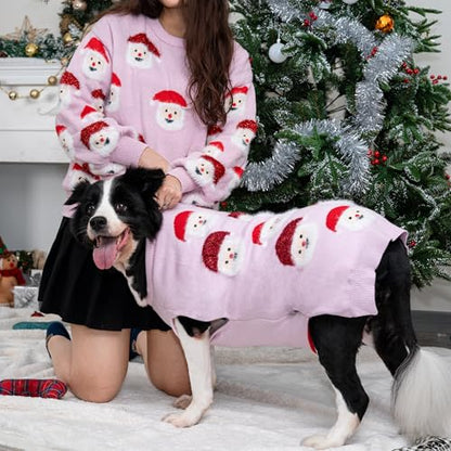 LUBOT NEW Ugly Christmas Sweaters for Puppy Cute Funny Wintertime and Holiday Parties Knitted Pullover Sweater Santa Small Dog Pink Santa X-Small - color: Pink Santa, size: X-Small
