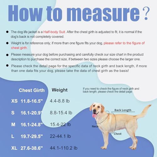 Doglay Dog Life Vest, Dog Life Jacket with Double Rescue Handles and Reflective Stripes, Adjustable High Visibility Swimming Safety Vest, Pet Life Preserver Lifesaver for Small Medium Large Dogs - color: Blue+Gray, size: Xl :27.6"-38.6" (Ribcage Girth)- D