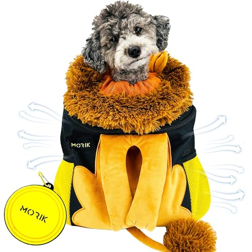 MORIK Lion's Den: Pet Backpack Carrier for Small Dogs and Cats Under 20 lbs. with Good Ventilation, Washable Mat, and Safety Strap, Ideal for Travel, Hiking, and Everyday Adventures (Large) - size: Large