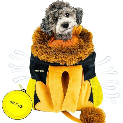 MORIK Lion's Den: Pet Backpack Carrier for Small Dogs and Cats Under 20 lbs. with Good Ventilation, Washable Mat, and Safety Strap, Ideal for Travel, Hiking, and Everyday Adventures (Medium) - size: Medium