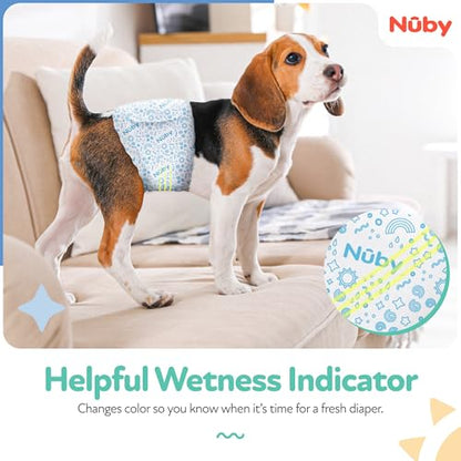Nuby Pets Disposable Male Dog Wraps with Wetness Indicator, Absorbent & Leak-Resistant Belly Bands for Male Dogs, Large (25–29.5” Waist), 50 Count - size: L Waist 25 - 29.5 in