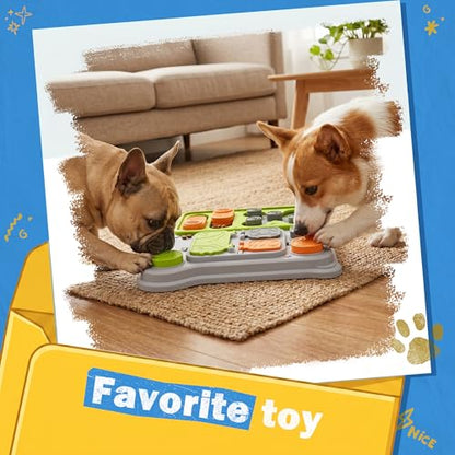 Dog Puzzle Toy Slow Feeder, Interactive Dog Toys for IQ Training & Mental Stimulation, ABS Easy Clean Detachable Tray Non-Slip Base, Enrichment Toys for Dogs, Green - color: Green