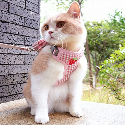 Yuehuam Pet Backpack Harness with Leash for Cat Small Dog Self Mini Carrier Back Pack Pocket Saddle Bags Puppy Bag with Training Lead Leash for Doggie Outdoor Travel Hiking Walking - color: Pink