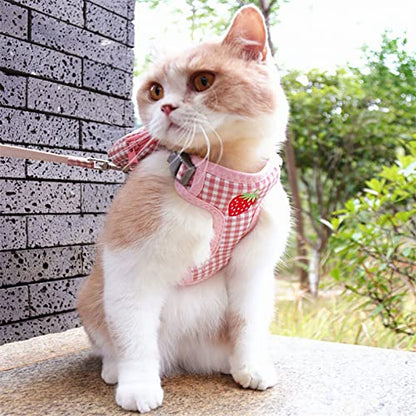 Yuehuam Pet Backpack Harness with Leash for Cat Small Dog Self Mini Carrier Back Pack Pocket Saddle Bags Puppy Bag with Training Lead Leash for Doggie Outdoor Travel Hiking Walking - color: Pink