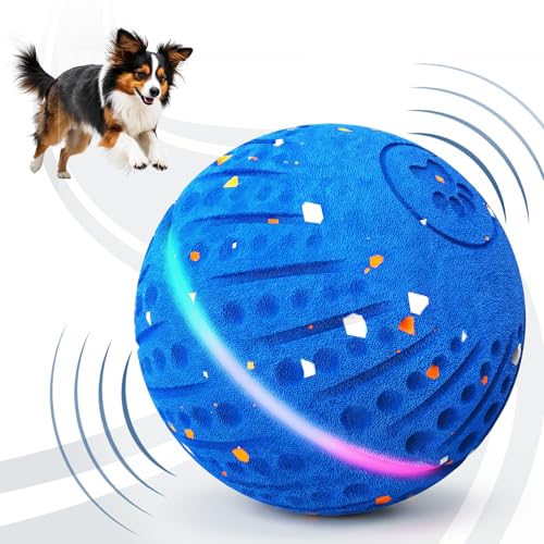Dog Toys for Small Medium Dog to Keep Them Busy, Smart Interactive Dog Toys, Automatic Moving Bouncy Dog Balls with Lights, Motion Activated Rolling Dog Balls, Mental Stimulation, E-TPU Blue - color: Blue