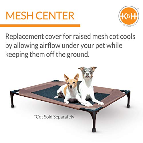 K&H Pet Products Dog Cot Replacement Cover, Large, Chocolate (Pack of 6) - color: Chocolate/Black Mesh, size: Large 42 X 30 Inches (Pack of 6)