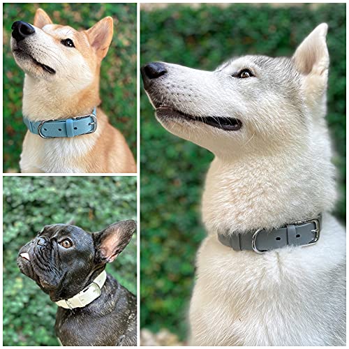 Tuff Pupper Classic Heavy Duty Dog Collar | 10x Stronger Than Leather | 100% Waterproof & Odor Proof Dog Collar | Tough Rust-Proof All Metal Hardware - color: Cool Gray