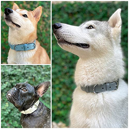 Tuff Pupper Classic Heavy Duty Dog Collar | 10x Stronger Than Leather | 100% Waterproof & Odor Proof Dog Collar | Tough Rust-Proof All Metal Hardware - color: Cool Gray