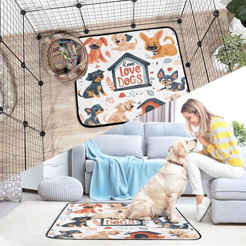 Qilmy Dog Pet Mat, Waterproof Reusable Dog Training Pad Anti-Slip Pet Creat Pad for Small Medium Large Dogs and Cats