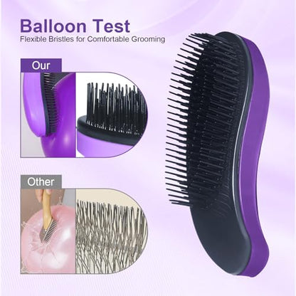 Small Dog Brush- Grooming Tool for Teddy, Yorkies, Maltese, Shih Tzu, Chihuahua - Puppy Hair Brush (Dark Purple) - color: Dark Purple