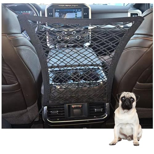 Dog Car Net Barrier Pet Barrier with Auto Safety Mesh Organizer Stretchable Storage Bag Universal for Cars, SUVs -Easy Install (M-for Car) - size: M-for Car