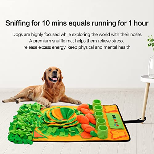 Pet Snuffle Mat for Dogs Sniff Mat Nosework Feeding Mat Slow Feeder Interactive Dog Puzzle Toys for Training and Stress Relief Encourages Natural Foraging Skills (31''x19'') - size: 31''x19''