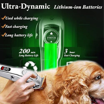 yucca Dog Grooming Clippers for Thick Heavy Coats, Cordless Dog Trimmers Clippers Professional with Metal Blade for Pets Dogs Cats Animals - size: DGC-2