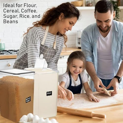 WHITE FEATHER SUPPLIES 8.5L/287Oz Extra Large Airtight Food Storage Containers (2 PC) with Lids, Kitchen and Pantry Organization Containers for Baking Supplies, Cereal, Flour, Sugar, Rice (BPA Free) - color: Black