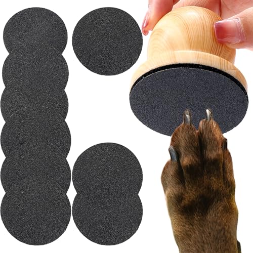 Dog Nail File with 9 Replaceable Filing Discs Dog Scratch Board for Safe and Convenient Nail Care Dog Nail Scratch Board Keep Your Dog and Cat's Nails Smooth（Natural Wood Color） - size: natural wood color