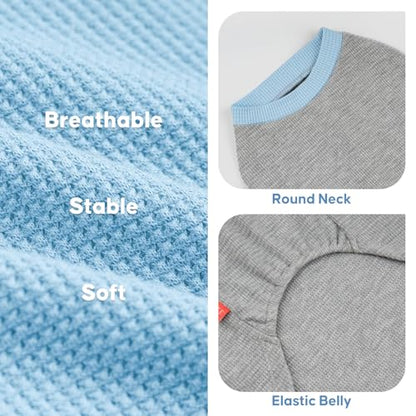 KYEESE 2Pack Dog Shirts Waffle for Small Dogs Stretchy T-Shirts Lightweight Tank Top Sleeveless Vest Breathable Cat Tee, Medium, Blue+Grey - color: 07# 2Pack(Blue+Grey), size: Medium (7-11lbs)