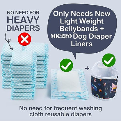 MICOOYO Male Dog Diaper Lightweight Dog Wraps Washable Dogs Diapers Doggie Belly Bands for Male Dogs, Puppy Wraps Medium (Dinosaur,M) - size: Medium (12''-14'')
