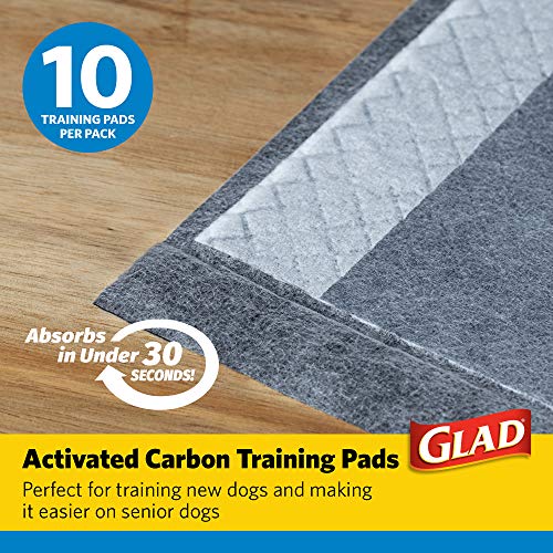 Glad for Pets Black Charcoal Puppy Pads, All-in-One | Puppy Potty Training Pads that Absorb & NEUTRALIZE Urine Instantly | New & Improved Quality Puppy Pee Pads, 14 Count (Pack of 2) - size: Regular